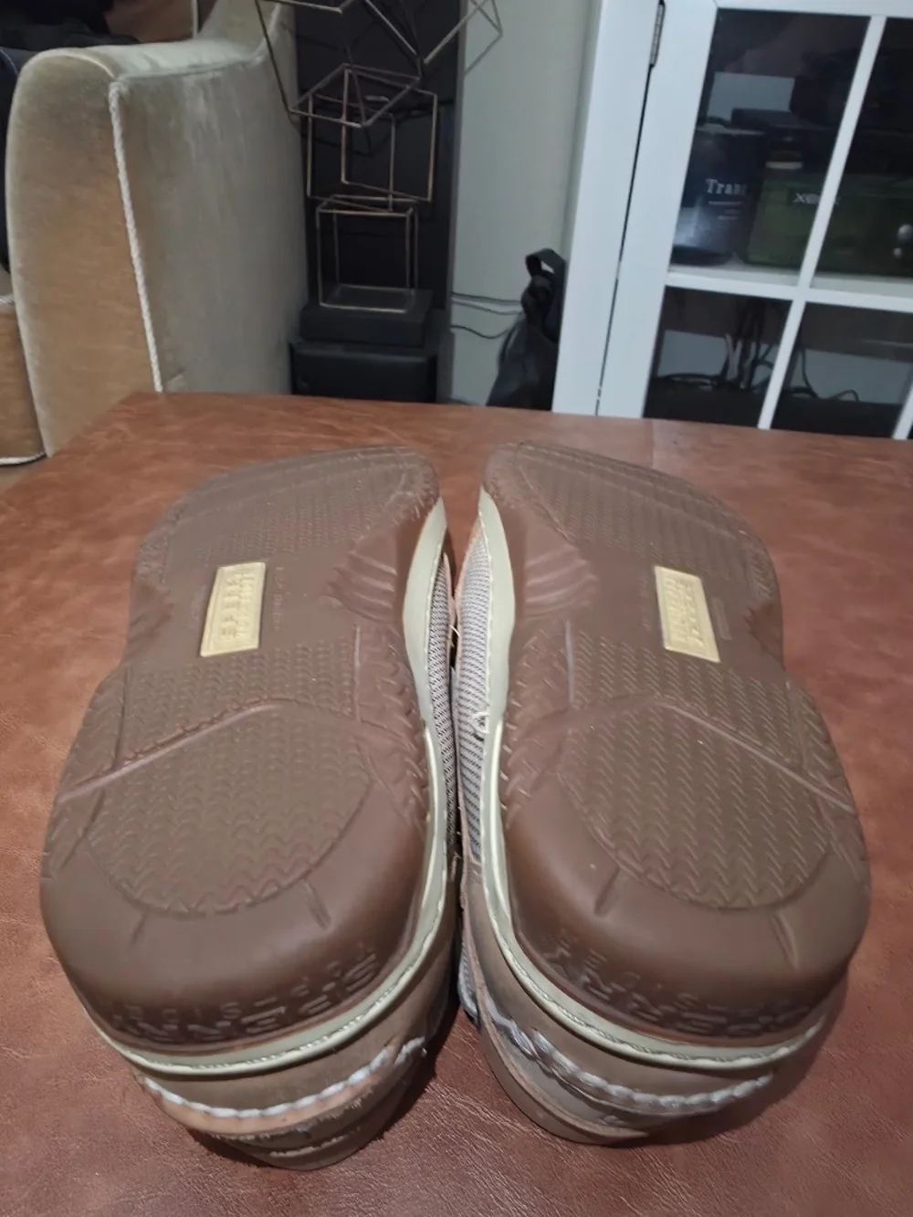 Sperry Billfish 3-Eye Leather Boat Shoes Tan/Cream Men’s 14